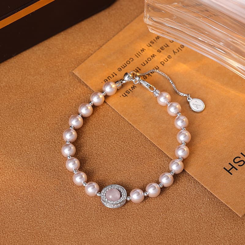 Women's Manta Rose Violet High Luster French Pearl Bracelet - 1