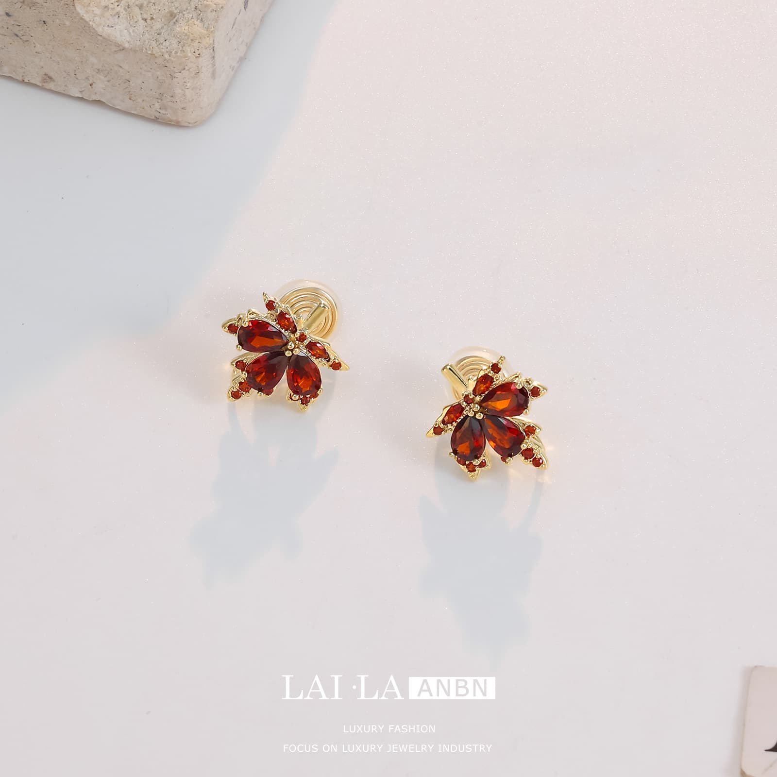 Copper Zircon Red Maple Leaf - 1