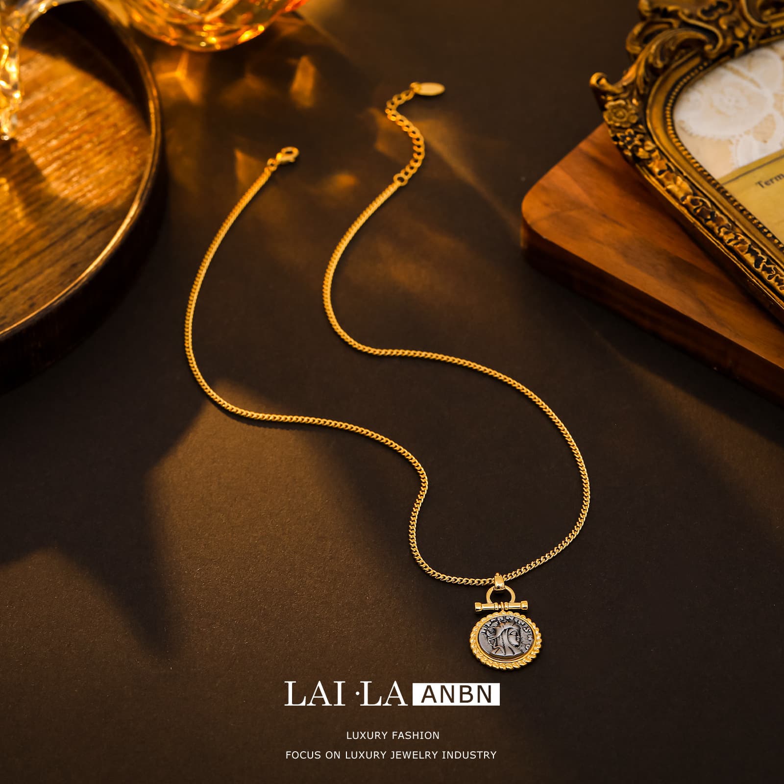 Roman Coin Pendant Necklace - 1