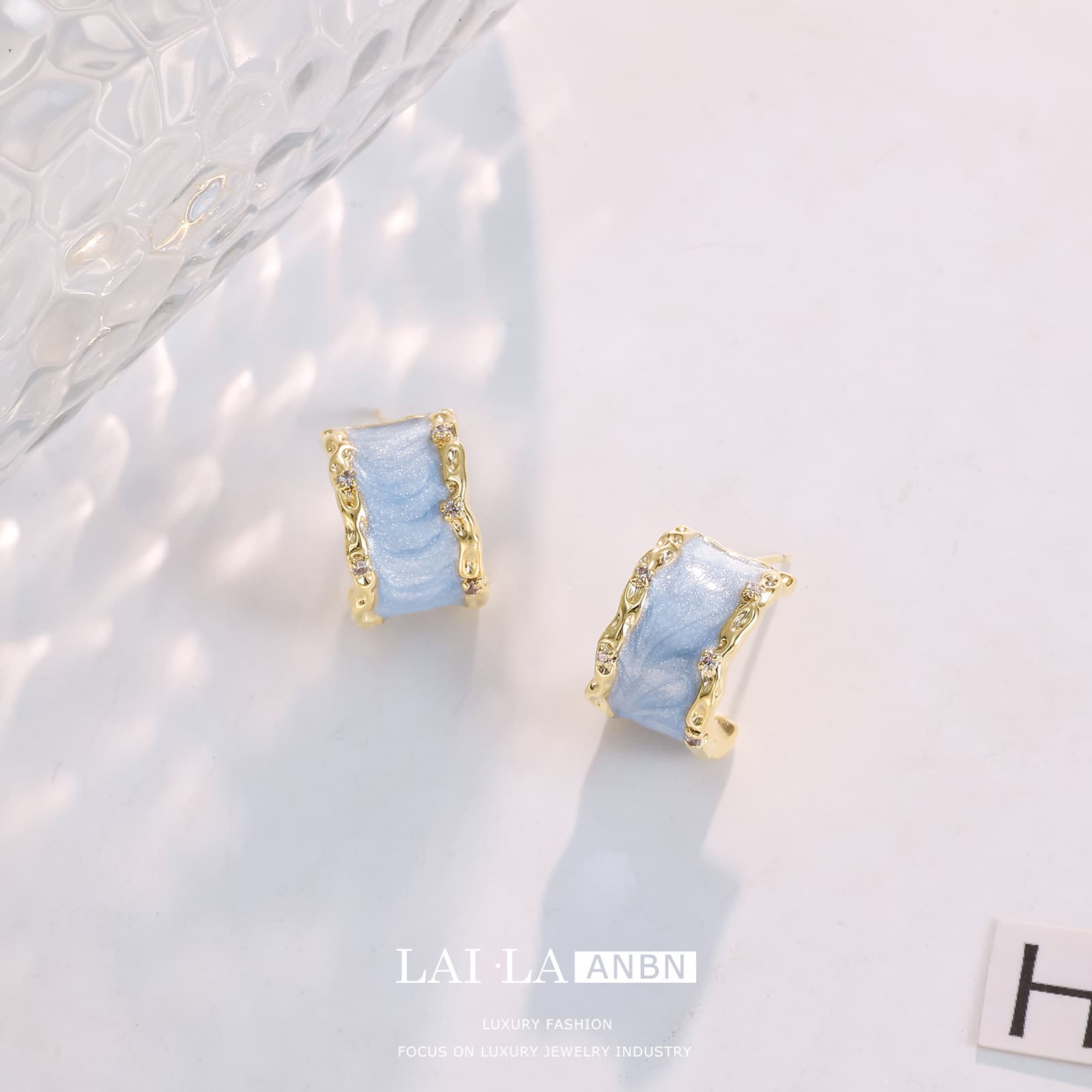 925 Silver Pin Retro C-Ring Enamel Stud Earrings - 1