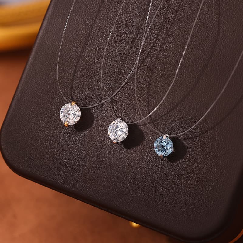 925 Sterling Silver Water Drop Zircon - 1