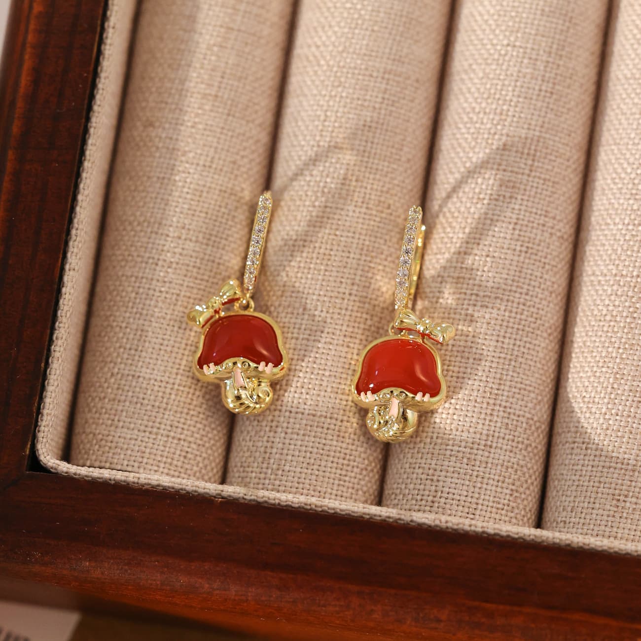 Copper Red Agate Snake Stud Earrings 925 Sterling Silver Post - 1