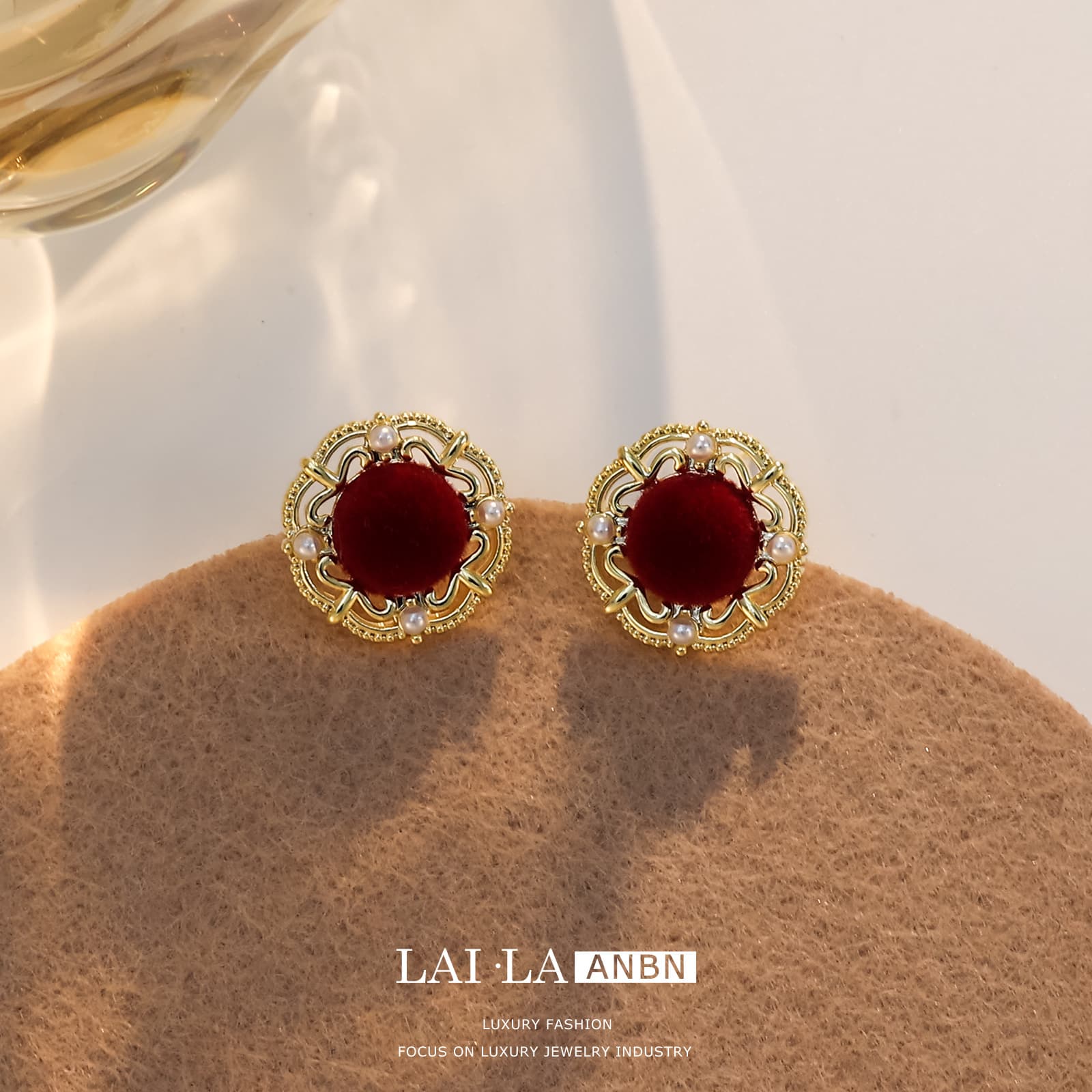 Copper Retro Pearl Mosquito Coil Ear Clips - 1