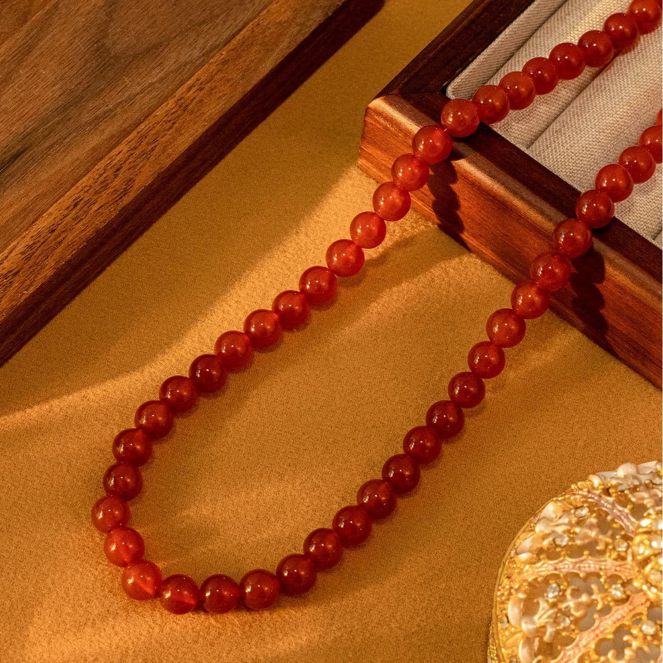 New Chinese Style Natural Red Agate Beaded Necklace - 1