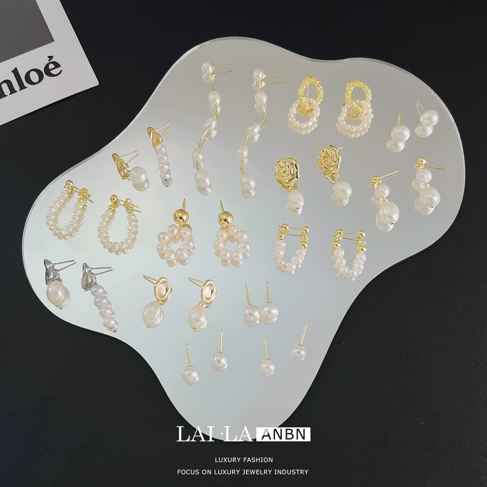 Natural Freshwater Pearl Drop Earrings, 925 Sterling Silver Post - 1