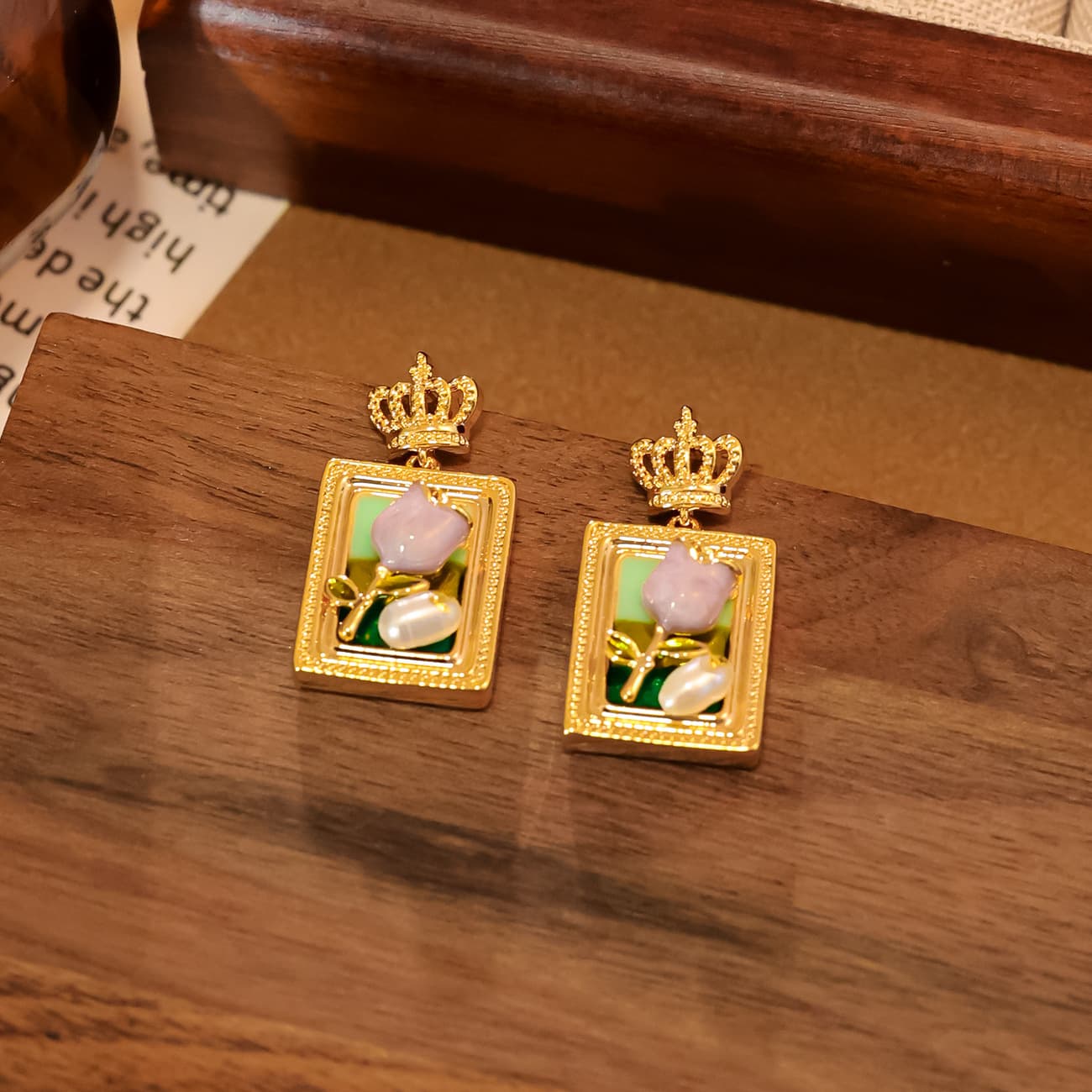 Monet Garden Natural Pearl Gold Plated Earrings - 1