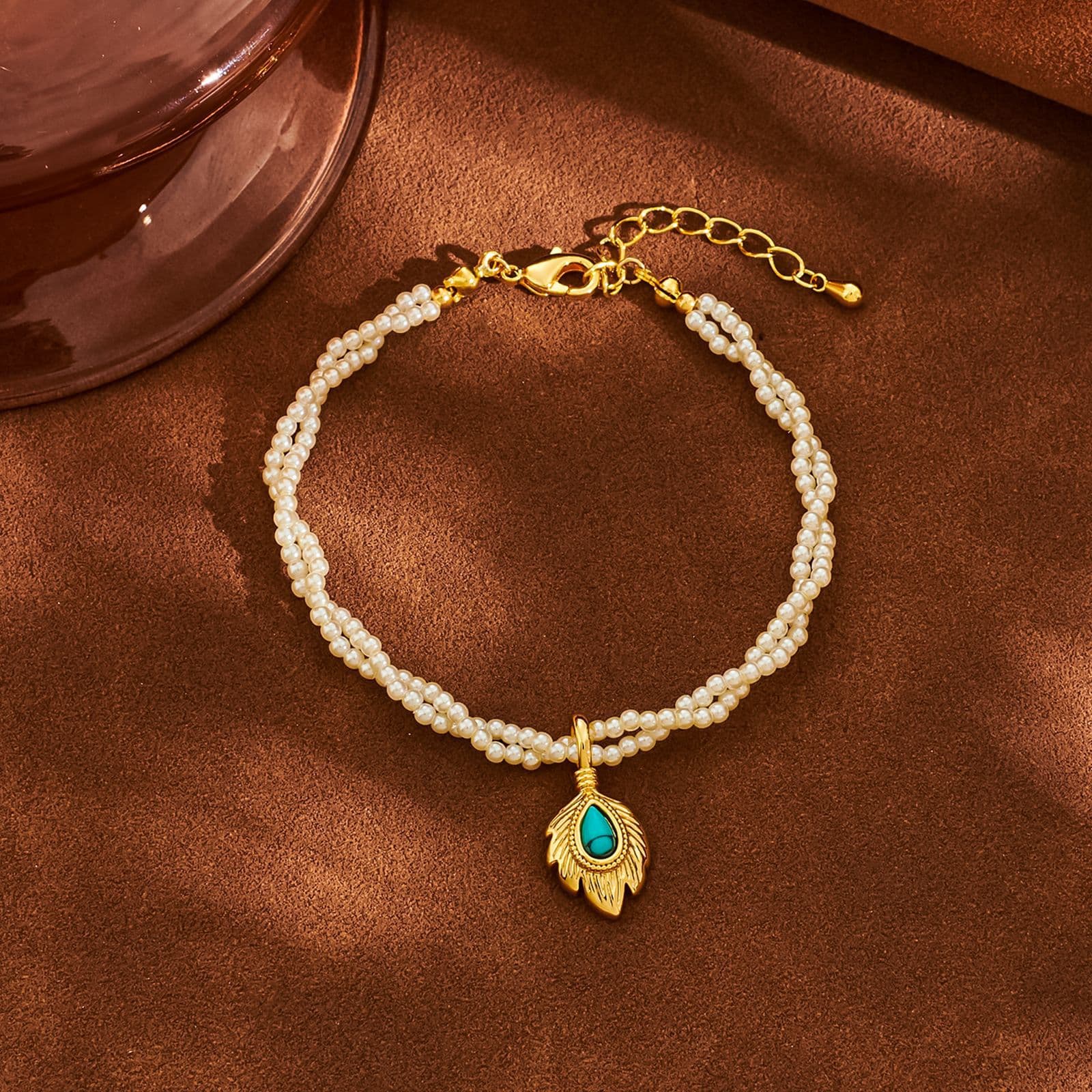 Vintage Turquoise Double-Layer Seed Bead Women's Bracelet - 1