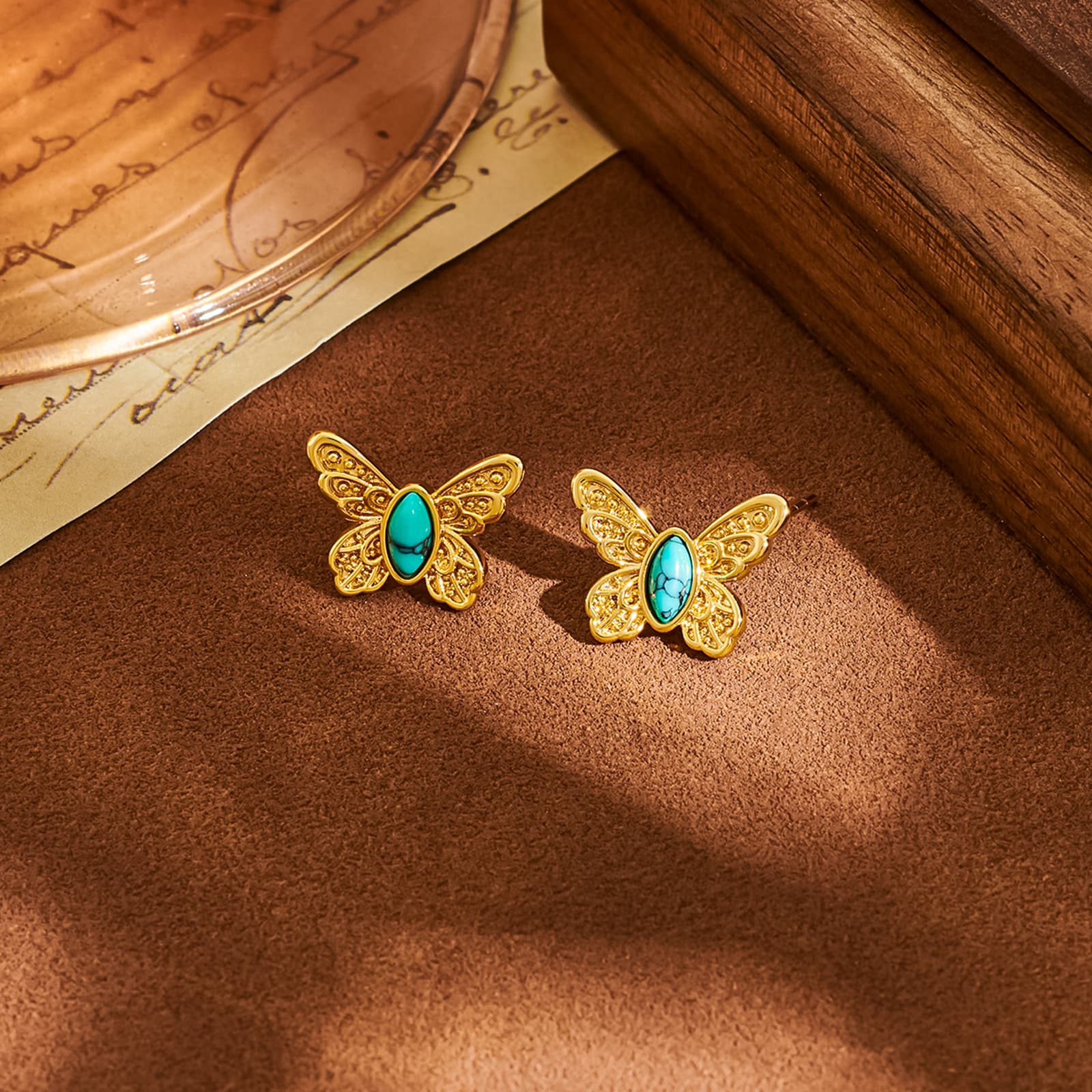 925 Sterling Silver Vintage Turquoise Geometric - 1