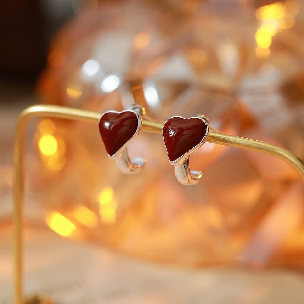 Women's Red Geometric Light Luxury Earrings - 1