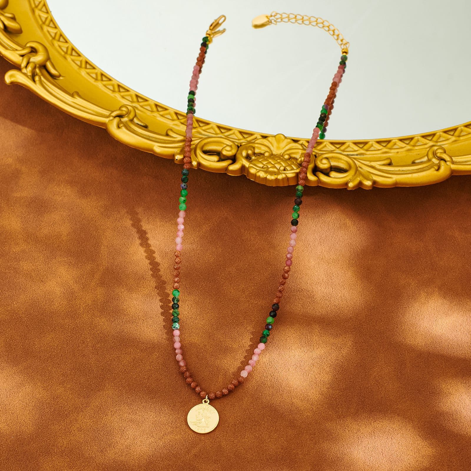 Colorful Pearl Gem Clavicle Chain - 1