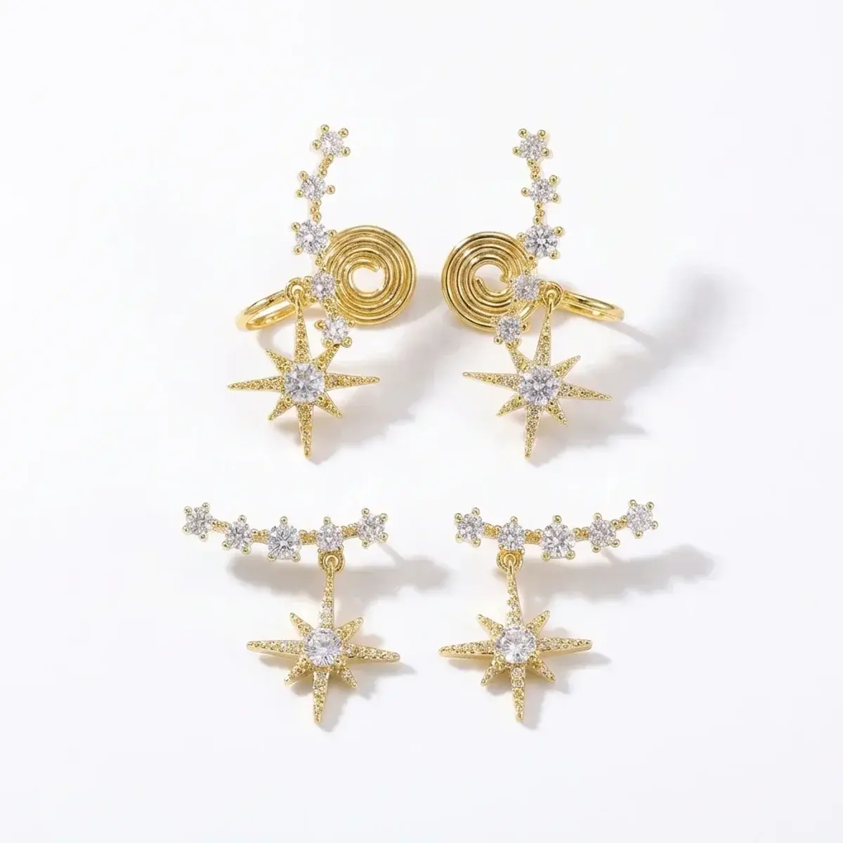 Women's Star Zircon Non-Pierced Ear Clips Wholesale