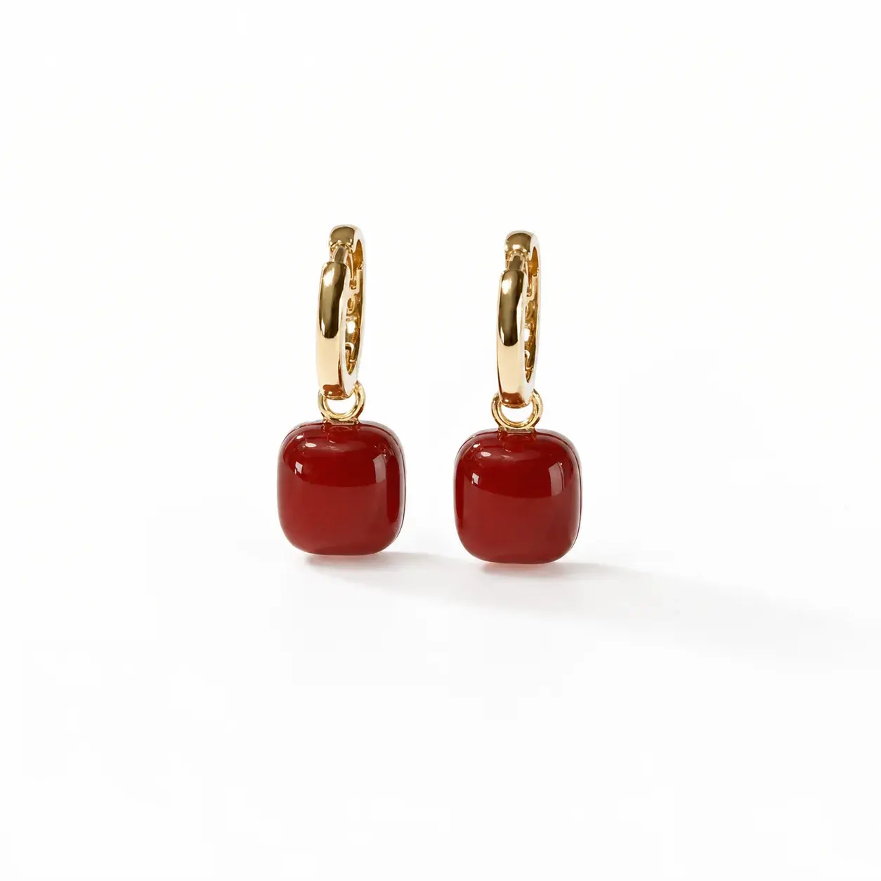 Red Fruit Bow Diamond Stud Earrings, 925 Silver