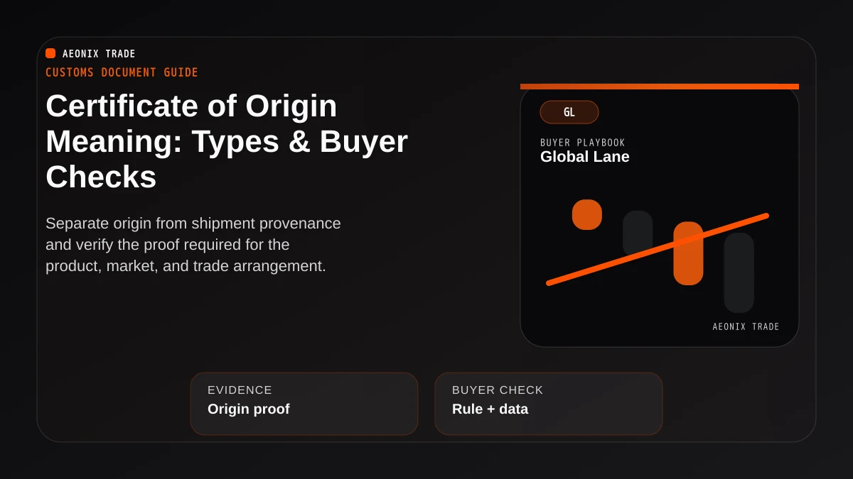 Certificate of Origin Meaning: When Importers Need One and What It Proves
