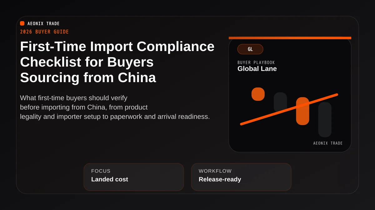 China Import Compliance Checklist 2026 for First-Time Buyers