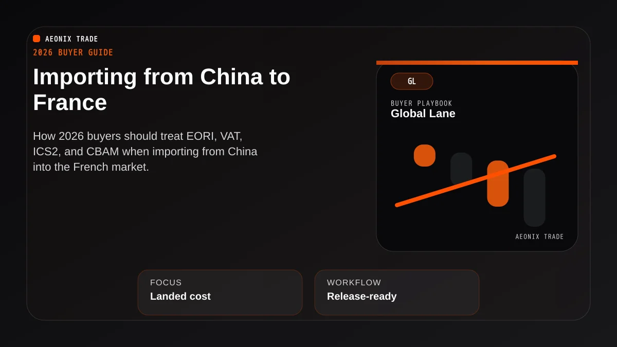 Import from China to France 2026: VAT, EORI & CE