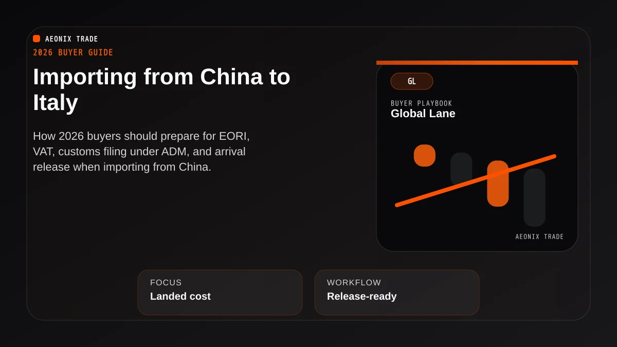 Import from China to Italy in 2026: Buyer Guide