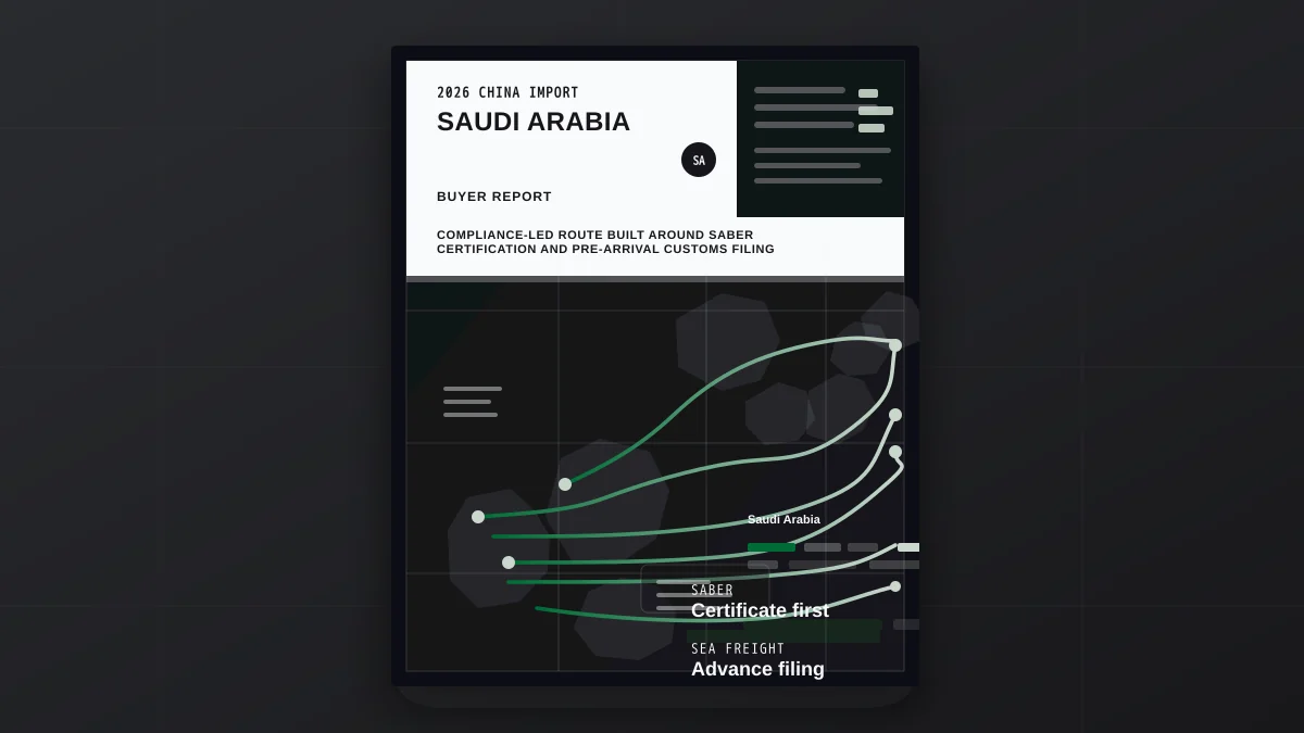 Import from China to Saudi Arabia 2026: SABER & Customs