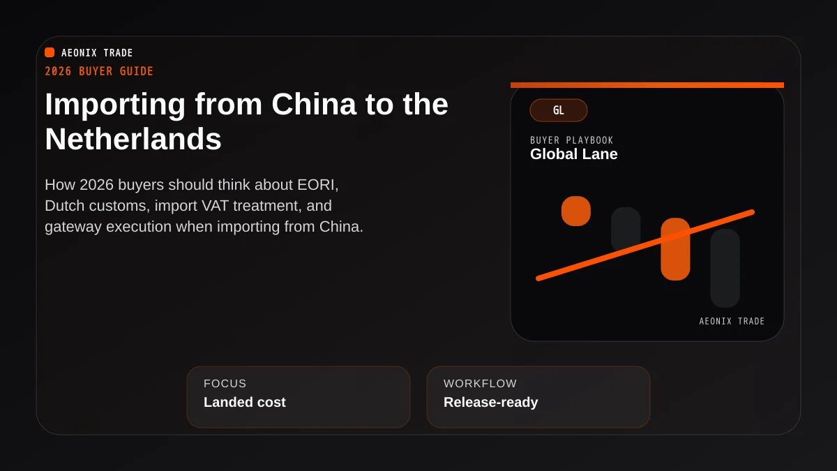Import from China to Netherlands 2026: VAT & EORI