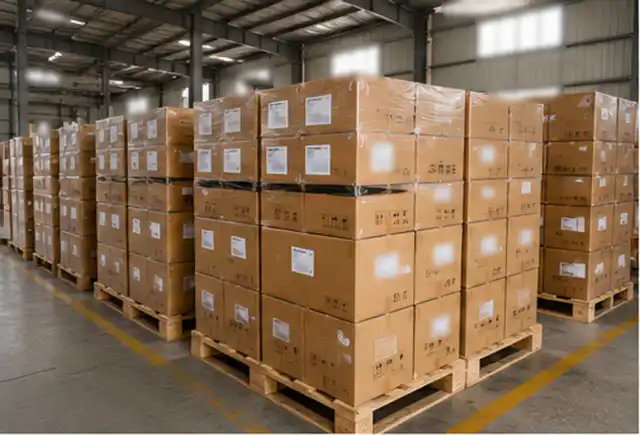 INTEX® pool carton pallets in a wholesale warehouse
