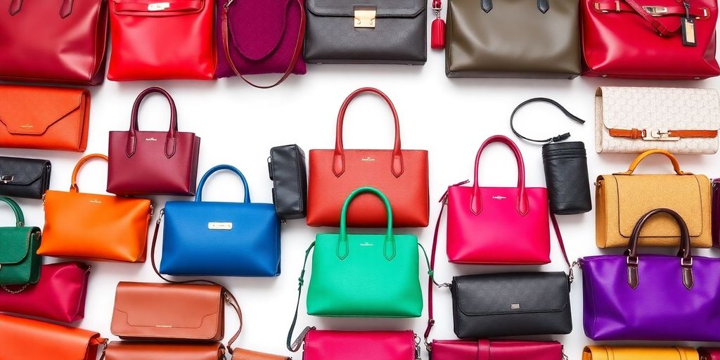 Surtido de formas de bolsos en diferentes colores y estilos.