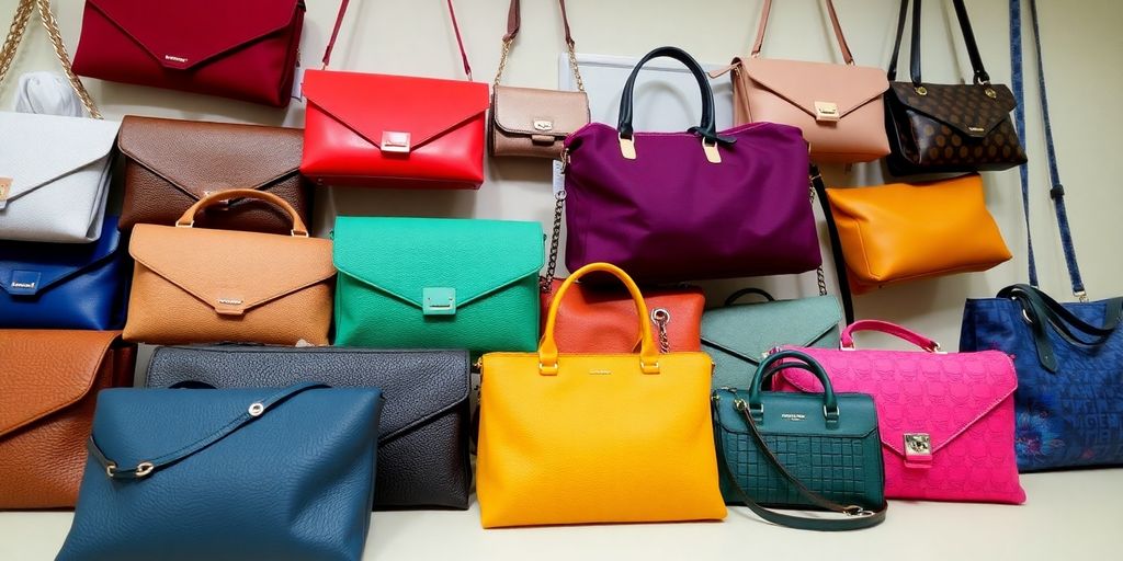 Varios estilos de bolsos en colores vibrantes.